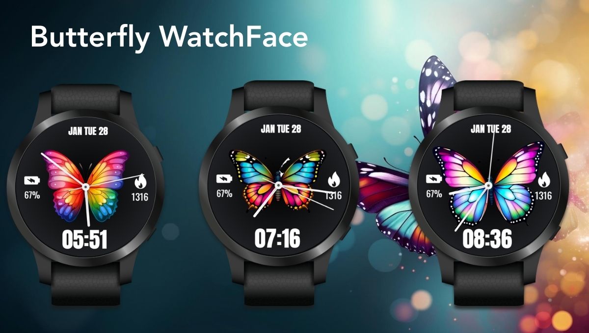🦋 Butterfly Watch Face – A Colorful & Elegant Wear OS Experience