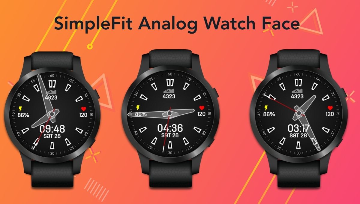 SimpleFit Analog Watch Face – Minimal Fitness Dial for Wear OS