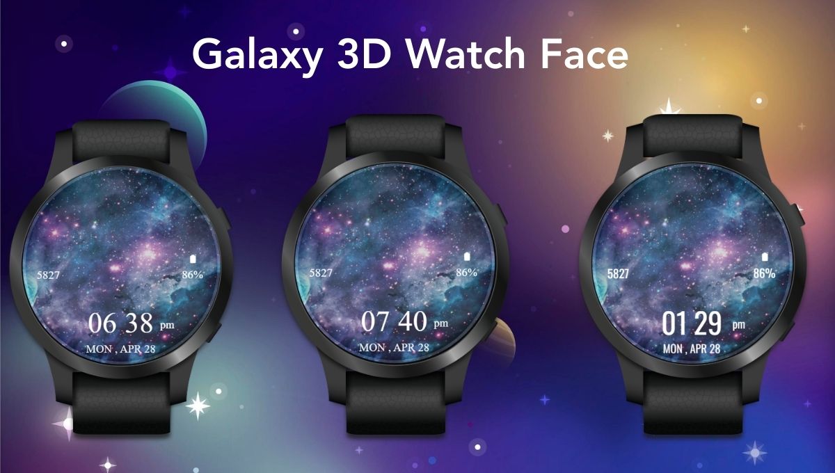 🌌 Galaxy 3D Watch Face – Explore the Universe on Your Wrist