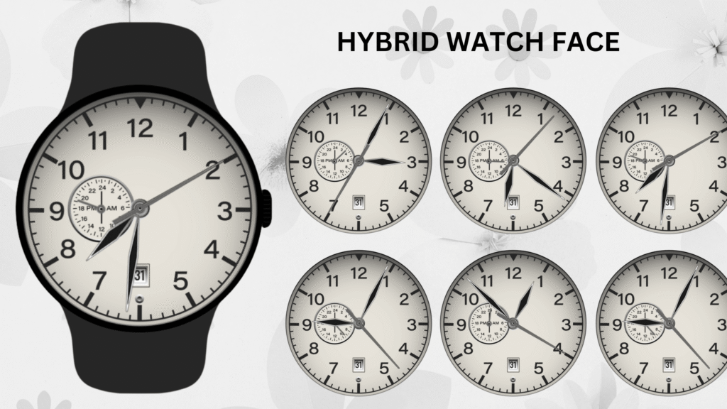 Hybrid Classic Watch Face minimal analog dial with clean typography