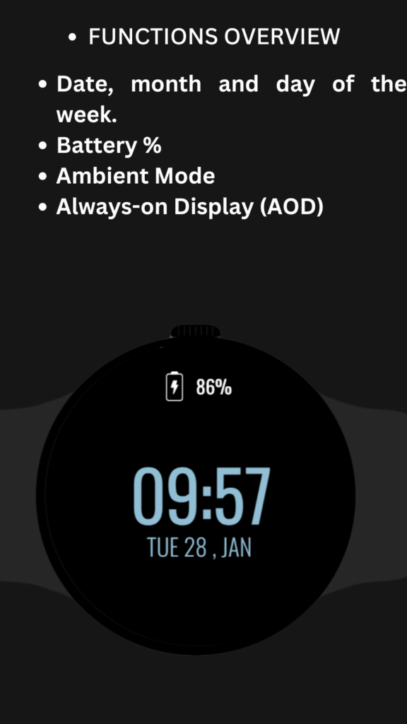 Power Saver Watch Face battery efficient Wear OS smartwatch with minimal digital display
