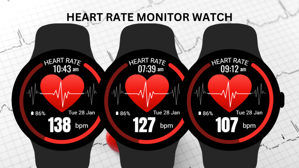 Minimal heart rate watch face design with bold BPM display for Wear OS